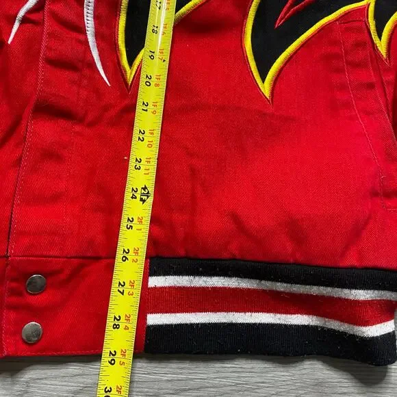 Vintage Chicago Blackhawks NHL G-III Slash Shark Tooth Bomber Jacket Mens 2XL